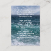 Christian Poem Memorial Keepsake Ocean Sea Beach 名刺 (裏面)