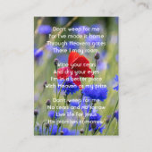 Christian Poppy Cornflower Meadow  Memorial  名刺 (正面)