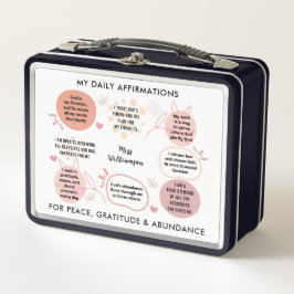 Christian Positive Daily Affirmations Teacher メタルランチボックス