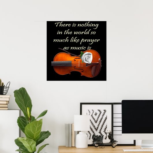 Christian Poster Violin Inspirational Saying ポスター (ホームオフィス)