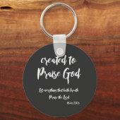 Christian Praise God Quote with Bible Verse キーホルダー (正面)