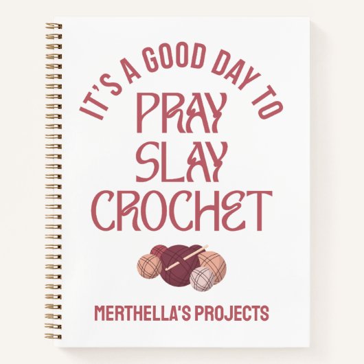 Christian PRAY SLAY CROCHET Craft Projects ノートブック (正面)