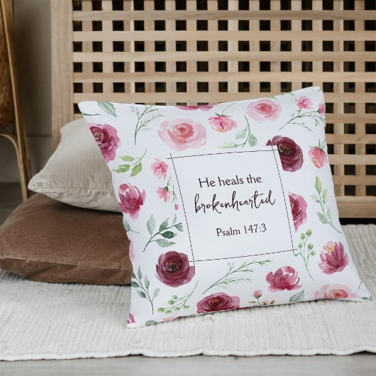 Christian Prayer Psalm 147:3 Keepsake Gift Modern  クッション