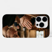 Christian Praying Hands with Rosary iPhone Case Case-Mate iPhoneケース (裏面 (横))