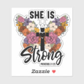 Christian Proverbs 31 Woman Butterfly Flowers シール (シート)