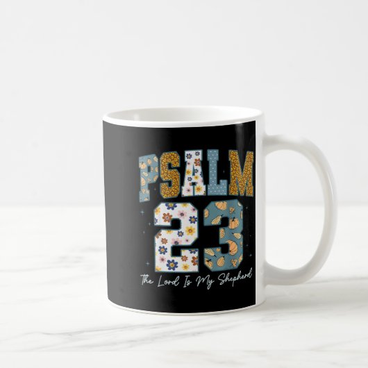 Christian Psalm 23 Retro The Lord Is My Shepherd B コーヒーマグカップ (右)