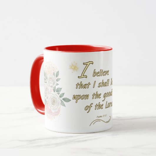 Christian Psalm 27:13 Coffee Mug マグカップ (正面左)
