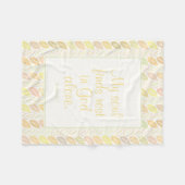 Christian Psalm Pastel Leaf Pattern フリースブランケット (正面(横))