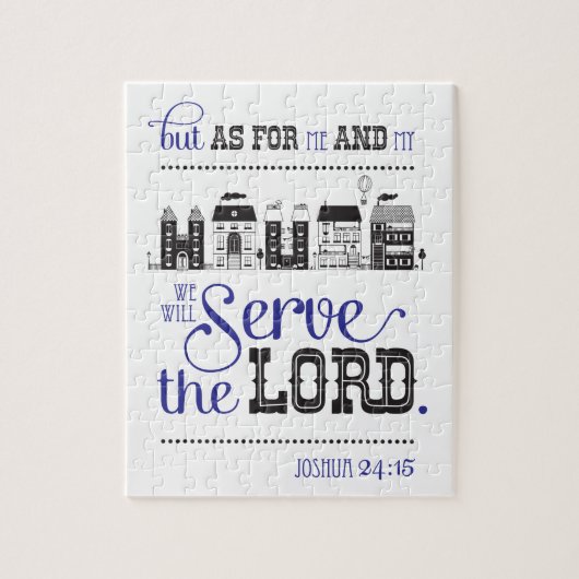 Christian Puzzle With The Bible Scriptur Joshua 24 ジグソーパズル (縦)