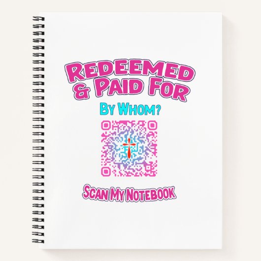 Christian QR Code Notebook Redeemed and Paid For ノートブック (正面)