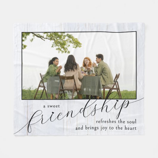 Christian Quote Friendship Fleece Blanket フリースブランケット (正面(横))