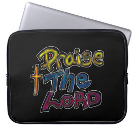 Christian Quote ‘Praise the Lord’ on Black  ラップトップスリーブ