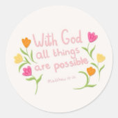 Christian Quote Sticker ラウンドシール (正面)