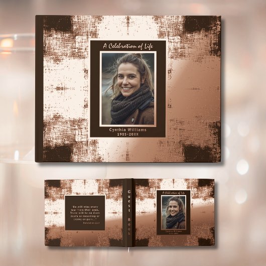 Christian Real Foil Funeral Guest Book Elegant ゲストブック