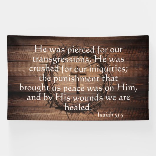 Christian Redemption Scripture with Crown of Thorn 横断幕 (横)