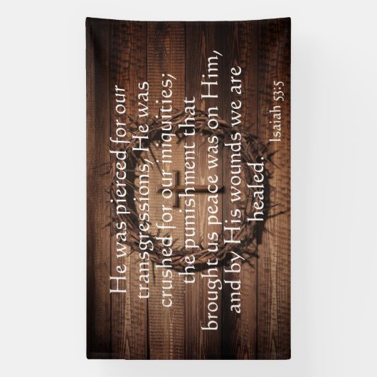 Christian Redemption Scripture with Crown of Thorn 横断幕 (縦)