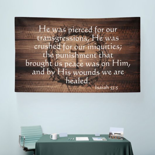 Christian Redemption Scripture with Crown of Thorn 横断幕 (トレードショー)