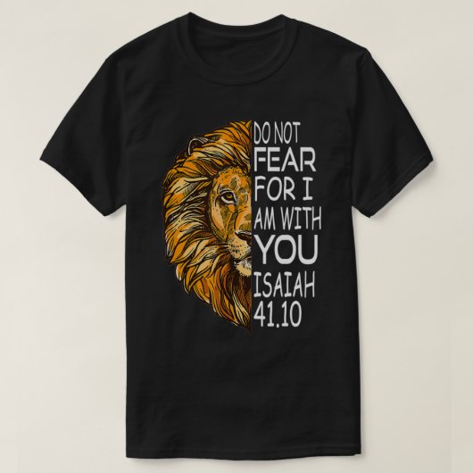 Christian Religious Bible Verse Sayings Lion Fear  Tシャツ (デザイン正面)