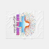 Christian Religious Glow For Jesus Let Your Light  フリースブランケット (正面(横))