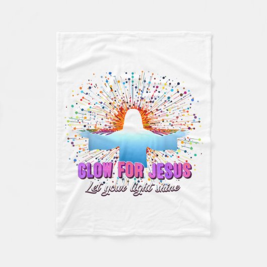Christian Religious Glow For Jesus Let Your Light  フリースブランケット (正面)