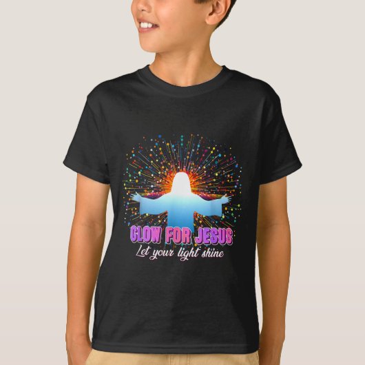 Christian Religious Glow For Jesus Let Your Light  Tシャツ (正面)