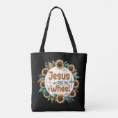 Christian Religious Jesus Take the Wheel トートバッグ (裏面)