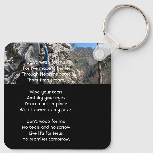 Christian Rock Climbing Memorial Keepsake  キーホルダー (裏面)