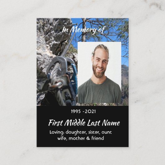 Christian Rock Climbing Memorial Keepsake  名刺 (正面)