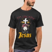 Christian Rock Drummers  Print Sticking With Jesus Tシャツ (正面)