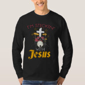Christian Rock Drummers  Print Sticking With Jesus Tシャツ (正面)