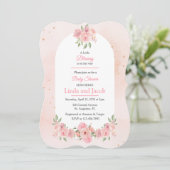 Christian Rose Floral Baby Girl Shower Invitation 招待状 (スタンド正面)