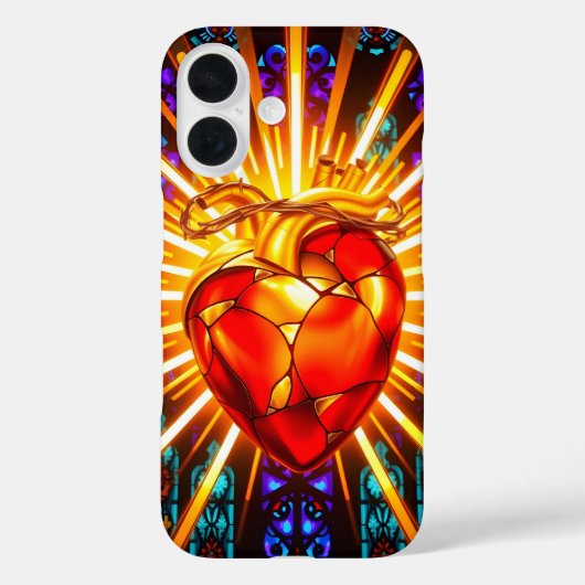Christian Sacred Heart Stained Glass Case-Mate iPhoneケース (裏面)