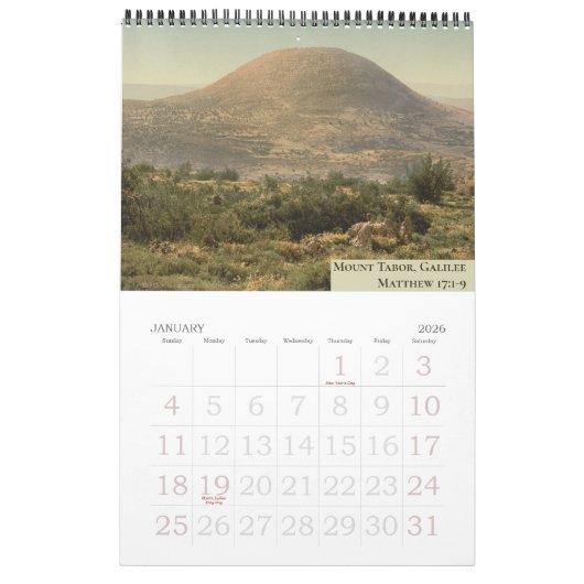 Christian Sacred Sites New Testament カレンダー (1月 2026)