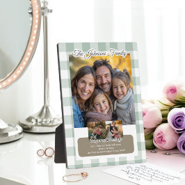 Christian Sage Buffalo Plaid Family Photo Collage フォトプラーク