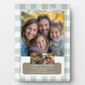 Christian Sage Buffalo Plaid Family Photo Collage フォトプラーク (正面)