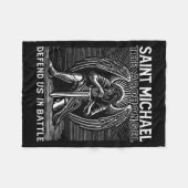 Christian Saint Michael Catholic Saint Defend Us I フリースブランケット (正面(横))