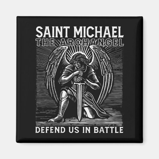 Christian Saint Michael Catholic Saint Defend Us I マグネット (正面)