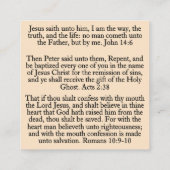 Christian Salvation Tract Cards スクエア名刺 (裏面)