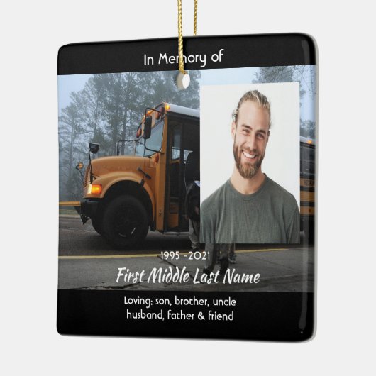 Christian School Bus Driver Memorial Keepsake  セラミックオーナメント (左)