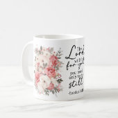 Christian Scripture Floral Mug コーヒーマグカップ (正面左)