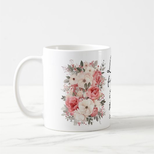 Christian Scripture Floral Mug コーヒーマグカップ (左)