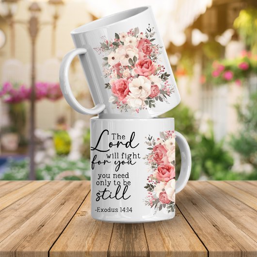Christian Scripture Floral Mug コーヒーマグカップ