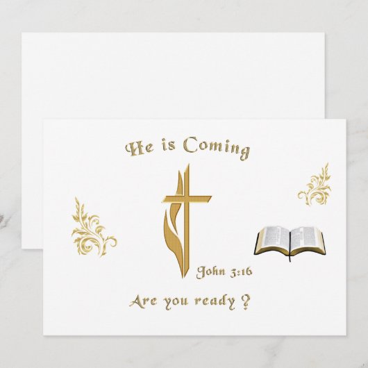 Christian Scripture John 3:16 招待状 (正面/裏面)