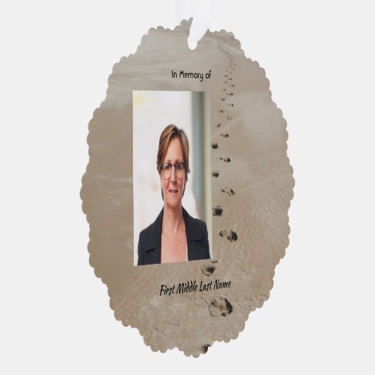 Christian Scripture Keepsake Footprints in Sand オーナメントカード (右)