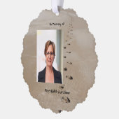 Christian Scripture Keepsake Footprints in Sand オーナメントカード (左)