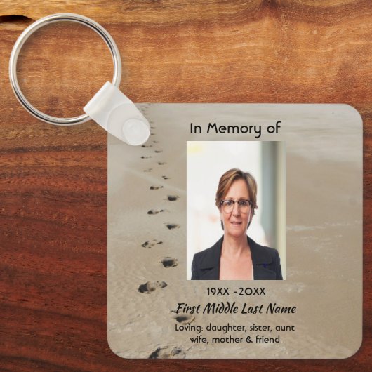 Christian Scripture Keepsake Footprints in Sand キーホルダー (正面)