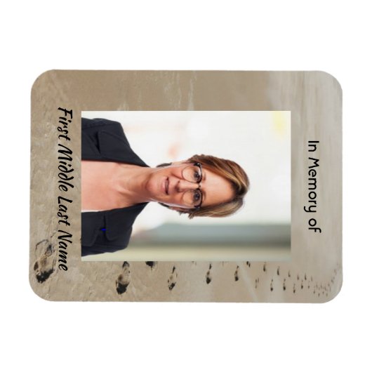 Christian Scripture Keepsake Footprints in Sand マグネット (横)