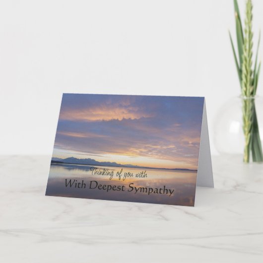 Christian Scripture Lake Sunrise Sympathy カード (正面)
