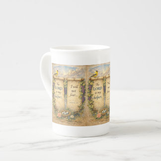 Christian Scripture Mug " The Lord Is My Helper"  ボーンチャイナマグカップ