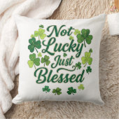 Christian Shamrock Not Lucky Green Plaid  クッション (ブランケット)